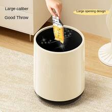 Luxury Dustbin With Lid, Large Capacity Garbage Can, Odor-Proof Design For Living Room And Bathroom - Black Base - View 4