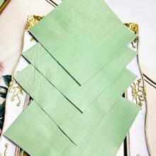100/60/20pcs 13 * 13 Inch Disposable Green Embossed Napkins, Banquet Decoration Supplies, Birthday Parties, Wedding Banquets, Family Gatherings, Restaurant Decoration Paper - Green - View 12