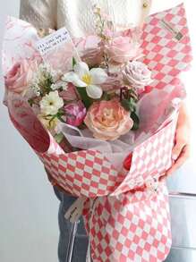 10Pcs High-Grade Flower Wrapping Paper Double-Sided Paper Ouya Paper Bouquet Wrapped With Flower Paper Gift Packaging Material Gift Packaging Floral Supplies Flower Shop Materials Suitable Occasions: Birthday Parties, Weddings, Parties, Confessions, Couples' Festivals And Other Occasions.