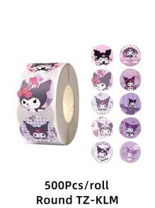 Sanrio 500Pcs/Roll Cute Hello Kittys Kuromi Melody Cartoon Stickers Suitable For Laptops Refrigerators Books Desks Helmets Skateboards Cameras Guitars Creative Stickers (Some Parts May Be Random)