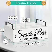 Organisateur de collations pour le comptoir, bacs de rangement de la réserve en bois avec poignées, organisateur de collations pour la réserve, la cuisine, boîte de rangement des aliments à 4 compartiments avec tiroir. Organisateur de réserve pour les collations, les chips