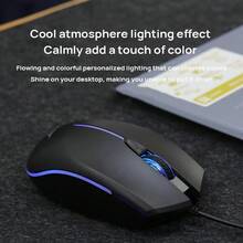 Wired Mouse OMW020 Silent Button Three-Speed DPI Adjustment Cool Atmosphere Lighting Effect Fits The Curvature Of The Hand USB Plug And Play Ergonomic Design White - White - View 4
