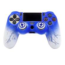 适用于 Playstation 4 控制器的 Lightning 控制器外壳，RALAN 1 控制器保护套 +2 个定制拇指握把盖 - 彩色 - 查看 18
