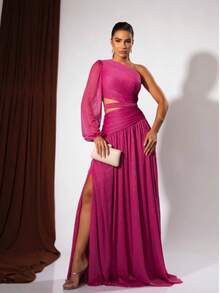Bridesmaid Dresses - Pink With Glitter - View 5