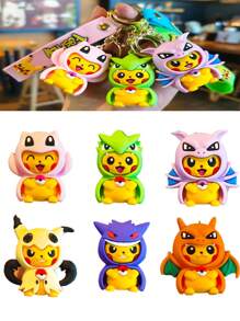 pokemon Pokemon, Pikachu Imitation Makeup Keychain, Disguised , Charizard, Etc., Cartoon Cute Doll Bag Pendant Small Gifts Is The Perfect Party Gift, And Also The Perfect Gift. Decoration Features - An Ideal Gift That Can Be Given, A Must-Have In Summer, Suitable For Giving Or Using At Summer Parties, Birthday Parties, Christmas, Halloween, Thanksgiving Parties
