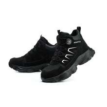 Indestructible New Men's Safety Boots, Anti-Slip Wear-Resistant Rubber Soles, Stylish And Comfortable Work Boots, Casual Hiking Shoes - 黑色 - 查看 2