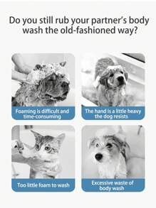 جهاز تفريغ رغوة جديد للحيوانات الأليفة، صانع رغوة كهربائي لشامبو القطط والكلاب، تشغيل بلمسة واحدة، إنتاج رغوة تلقائي، فقاعات دقيقة للتنظيف الشامل، حجم رغوة قابل للتعديل، منخفض الضوضاء، صديق للحيوانات الأليفة