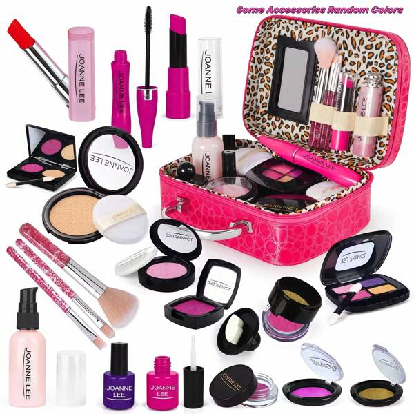 Jouets de maquillage de jeu pour enfants. Ensemble cadeau de sac de maquillage , sac à main de maquillage de princesse pour les filles, anniversaire, vacances, Noël, Nouvel An