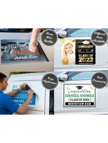 1Pc Customizable Car Magnet - Personalize With Your Design, High-Quality, Durable & Waterproof, Perfect For Car, Van, Truck, Great For Business Advertising, Birthdays, Holidays, Sports Games, Concerts, Parades, Community Gatherings, School Functions, Trade Shows, Corporate Events, Ideal For Gift-Giving - Multicolor - View 8