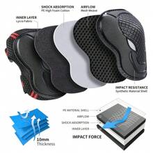 6Pcs/Set Adult Knee Pads And Elbow Pads Set & Wrist Guards For Roller Skating Skating Pads Protective Gear Adult - Roller Skate & Skateboard Pads Gym Accessories Knee Support Sports Knee Pads Gym Knee Pads