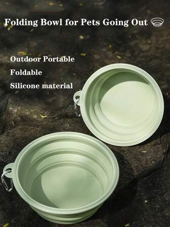 1 pièce Bol pliable portable pour animaux de compagnie | Design silicone étanche | Crochets pour collier, sac à dos universel | 3 tailles de volume pour le camping, les voyages, l'utilisation à la maison