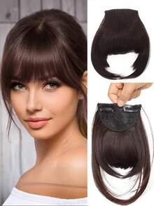 6inch Synthetic Fake Air Bangs Clip In Hair Extensions Fake Fringe False Hairpiece For Women Clip In Bangs Fake Hair - Multicolor - View 12