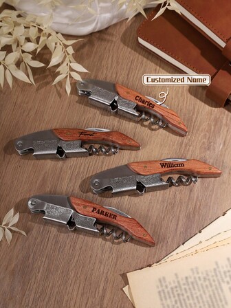 Fars dag-present, personlig anpassad korkskruv, graverad vinkorkskruv, fars dag-present till honom, present till pappa, pojkvän, redo för brunch