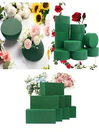 10pcs/8pcs/1pc/2pcs/4pcs/6pcs 5.51inch*3.14inch*1.77inch -Wet And Dry Flower Foam Brick, Green Polystyrene Foam Block For Flower Arrangement, Plant Decoration And Handicrafts, Spring Flower Arrangement And Handicrafts,The Corners Are Slightly Collapsed, Please Don't Take Pictures If You Mind,The Size Error Will Be About 0.5cm