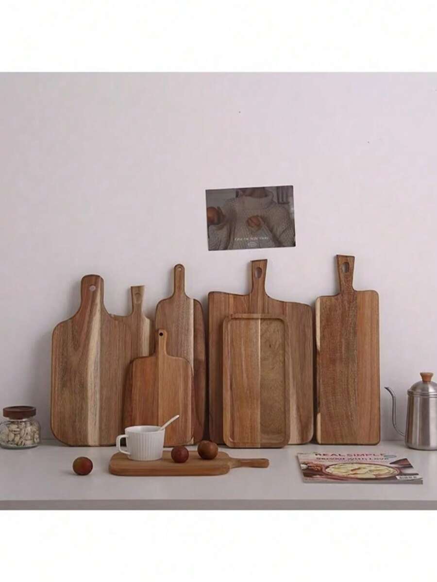 1 Pc Rosewood Cutting Board - Wooden Kitchen Tray, Stylish Long Handle, Solid Wood, For Meat, Cheese, Bread, Vegetables And Fruits - Charcuterie Board Cheese Serving Platter, Perfect For Gourmet Slicing And Display, Essential For Modern Farmhouse Kitchen. Mother's Day Gift, Wedding Kitchenware. Christmas Gift.