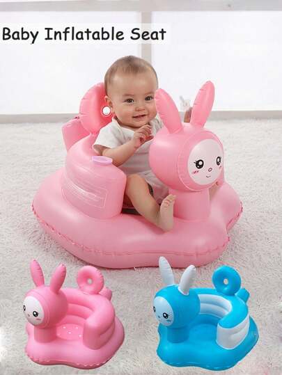 Multifunktionaler aufblasbarer Baby-Lernstuhl und Baby-Badeschemel, aufblasbarer Babysitz für Babys ab 3 Monaten, aufblasbarer Babysitz zum Sitzen, aufblasbarer Babystuhl für den Boden, Baby Duschstuhl, Infant-Rückenstütze Sofa