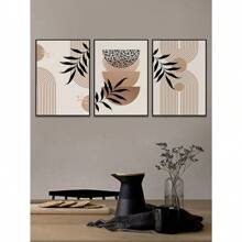 1 pezzo cartellone stile boho alla moda, stampa artistica su tela astratta in bianco e nero e beige di stile moderno, decorazione da parete, idea regalo per compleanni e lauree, con cornice opzionale