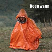 8-piece set of outdoor professional space blanket material hooded portable first aid raincoat whistle mountaineering buckle drawstring bag emergency equipment kit as shown in the picture one size fits all - Verschiedenfarbig - Übersicht 3