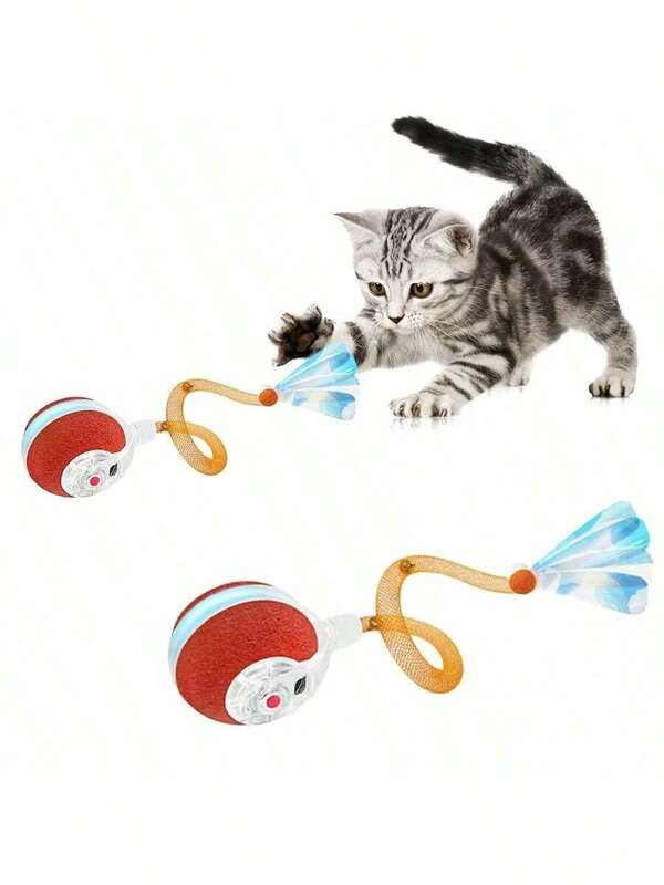 Brinquedo interativo para gatos de 1 peça, colorido e aleatório, para gatos de interior, brinquedos automáticos para gatos/gatinhos para gatos adultos entediados em ambientes internos, brinquedo interativo para gatos com bola giratória automática e recarregável por USB, ativado por movimento, adequado para todas as raças e tamanhos de gatos, bola para gatos, bola para gatos com movimento automático, bola interativa com carregamento USB, bola giratória automática, adequada para brinquedos interativos para gatos.