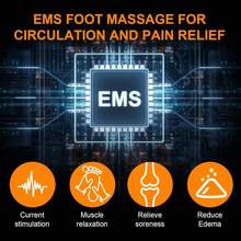 EMS Foot Massager Shoes - New Upgrade Foot Massagers For Pain And Circulation, Wearable Legs & Feet Massager Pad With Remote Control, 7 Modes 15 Levels Massage Slippers(1 Pair)