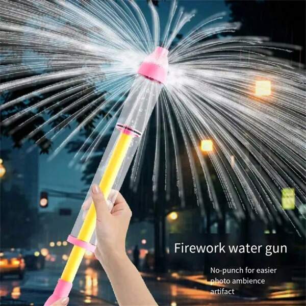 1pc Summer Firework Water Gun, Perfect Gift For Water Balloon Fights And Beach Activities, Large Pull Cord Squirt Fountain Water Gun For Adults, Drift Equipment
