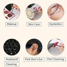 500 piezas de micro cepillos para extensiones de pestañas y maquillaje - Cabezas de cepillo de precisión de 2,0 mm, cerdas blancas esponjosas, herramientas y accesorios de cosmética, aplicación de maquillaje | Diseño de mango elegante | Cerdas sintéticas duraderas