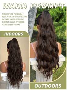 Ponytail Extension Claw 24 Inch Curly Wavy Straight Clip In Hairpiece One Piece Long Pony Tails For Women Brown Claw Ponytail Extension