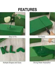 20 piezas/10 piezas/8 piezas/1 pieza/2 piezas/4 piezas/6 piezas de bloques de espuma de poliestireno verde de 14 cm x 8 cm x 4,5 cm, apropiados para arreglos florales, decoración de plantas y manualidades, adecuados para decoración de bodas, fondo de novia, arco de boda, centros de mesa, relleno de ramos, también apropiados para Navidad, Halloween, Acción de Gracias, Regreso a la Escuela, Día de San Valentín, Día del Maestro, Día de la Madre