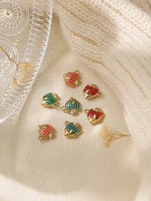 3pcs/Pack 304 Stainless Steel Cute Ocean Style Fish Shape DIY Jewelry Pendant - Oil Dripping Fish Accessories - View 2