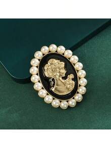 1 件复古优雅淑女头系列胸针 - 高端淑女时尚礼服别针多用途配饰礼服配饰别针适用于衣服包包饰品背包适用于学校办公室配饰衬衫夹克珠宝万圣节衣服别针有趣可爱的教师礼物 - 彩色 - 查看 16