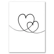 1pc Heart Hands Line Girl Boy Abstract Nordic Posters Wall Art Canvas Painting Pictures For Living Room Decoration Optional Frame ,Wall Art With Frame - Multicolor - View 29