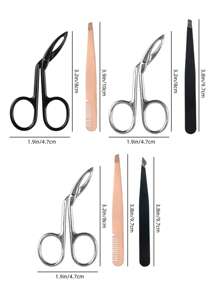 New Stainless Steel Multi-Function Curved Eyebrow Tweezers, Scissor Tweezers Facial Hair Eyebrow Removal Tool, 2/3pcs Set Suitable For Men And Women