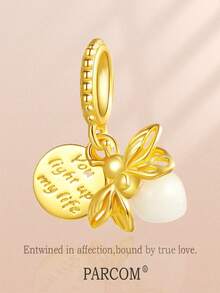 PARCOM 1 件镀银萤火虫吊坠 DIY 套件和串珠汽车系列时尚珠宝套装，适用于手链和项链配饰，是生日、节日的完美珠宝礼物