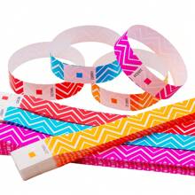 100/400pcs New Striped Paper Wristbands, Fluorescent Color Wristbands With 6-Digit Serial Number, Lightweight Event And Party Accessory For Clubs, Concerts, Festivals, Assorted Colors Disposable Wristbands, Enhance And Style For Christmas, Halloween, Weddings, Mother's Day, Etc.