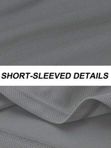 10 Pieces -Casual Sports Thin, Loose, Breathable Mesh Short-Sleeved, Solid Color Basic Round Necksweat-Absorbing, Quick-Drying, Comfortable And Breathable Sports Top, Outdoor Running, Gym Training, Sports Short-Sleeved - 彩色 - 查看 6