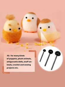 50 个 2-6 毫米黑色玻璃眼珠 - 适用于 DIY 毛绒动物、木偶、毛毡娃娃、缝纫工艺品 - 黑色 - 查看 7