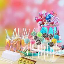 Soporte para pastel con agujeros, soporte acrílico transparente y duradero para exhibición de dulces, Shower, boda,, cumpleaños, postre, colocación SMO0 - 2 piezas - Ver 6