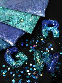 4 Packs Holographic Glitter Mix Set, Suitable For Letter Keychain Filler, DIY Crafts, Jewelry Making Materials - Multicolor - View 5