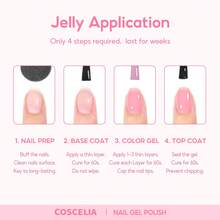 COSCELIA 25PCS Jelly Gel Nail Polish Set 25 Sheer Translucent Colors Soak Off UV LED For Spring Summer Home Manicure Gift - Love the Color Of Wings - View 3