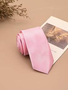 1 pieza Corbata clásica y versátil de unicolor de 5CM para hombre - Rosa - Ver 2