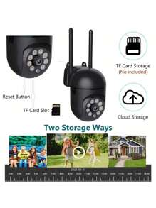 Caméra de sécurité sans fil HD 1080P avec vision nocturne en couleur, audio bidirectionnel, panoramique/inclinaison/zoom - Surveillance domestique intelligente WiFi intérieure/extérieure, convient aux jeunes et aux animaux de compagnie (carte mémoire non incluse)