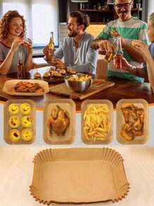 20/100/200pcs Air Fryer Paper Oil Blotting Paper Baking Silicone Paper Oven Placemat Tray
