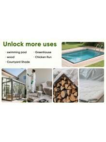 1PC Waterproof Rain Cover, Rain Cloth, Rain Net, Transparent, Tear Resistant, Dust-Proof, And Waterproof Plastic Film. Suitable For Gardens, Balconies,Porch, Flower Rack, Dog House, Camping Greenhouse, And Weather Outdoor Camping Sites