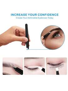 New Stainless Steel Multi-Function Curved Eyebrow Tweezers, Scissor Tweezers Facial Hair Eyebrow Removal Tool, 2/3pcs Set Suitable For Men And Women