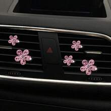 5 件装闪亮水晶宝石花汽车出风口装饰夹汽车装饰夹饰品