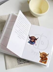 1 Confezione/2 Confezioni Adesivi floreali primaverili ad acquerello per vitello delle Highlands, ideali per DIY, scrapbooking, album, pianificatore, diario, articoli di cartoleria vintage, adatti per ritagli, diari, laptop, progetti fai da te
