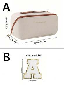 PU Leather Waterproof Cosmetic Bag, Large Capacity Spacious Double-Layer Cosmetic Bag, Cosmetic Storage Bag, Multi-Functional Travel Storage Bag, Lightweight Toiletries Cosmetic Bag, Cosmetic Travel Bag, Travel Home Cosmetic Bag Organizer