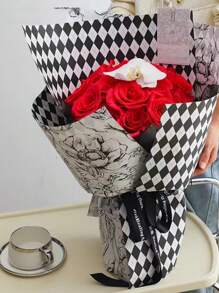 10Pcs High-Grade Flower Wrapping Paper Double-Sided Paper Ouya Paper Bouquet Wrapped With Flower Paper Gift Packaging Material Gift Packaging Floral Supplies Flower Shop Materials Suitable Occasions: Birthday Parties, Weddings, Parties, Confessions, Couples' Festivals And Other Occasions.