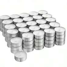10/50/100 Pieces Circular Paraffin Wax Candles, Burn Time 2 Hours(S), 4 Hours(L), Romantic Set Up, Smokeless, Dripless, Suitable For Home Decor, Party, Romantic Decoration, Swimming Pool, Spa, Wedding