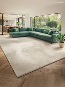 1 pieza Alfombra de felpa de alta calidad color crema, diseño moderno lavable, apta para sala de estar y dormitorio, decoración del hogar para el Día de la Madre, el Día del Trabajo, Pascua, cómoda bajo los pies, 850g/㎡, opciones de varios tamaños, nuevo lanzamiento de primavera